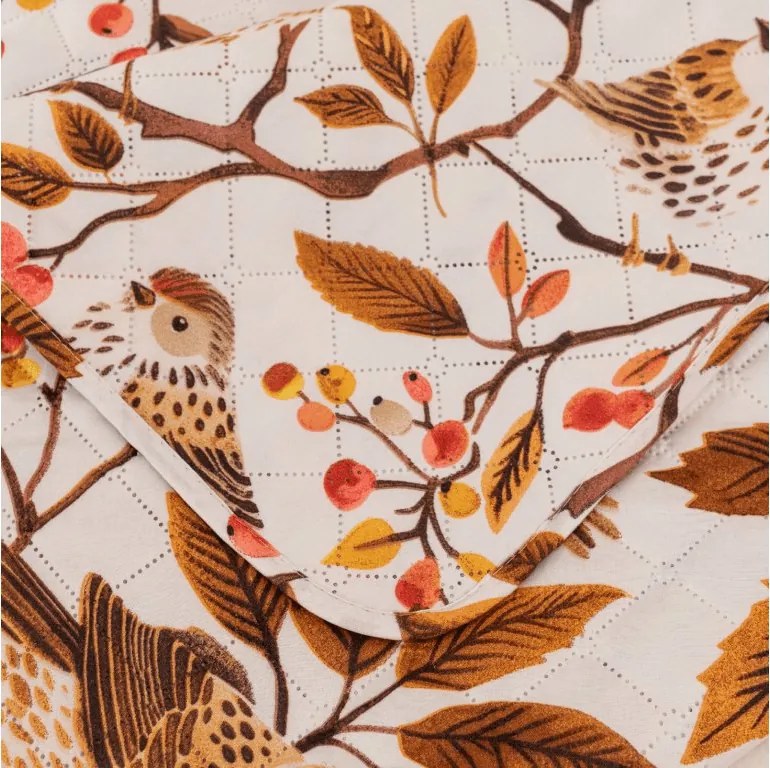 Narzuta na łóżko BIRDS PUMPKIN, brązowy Rozmiar: 170 x 210 cm