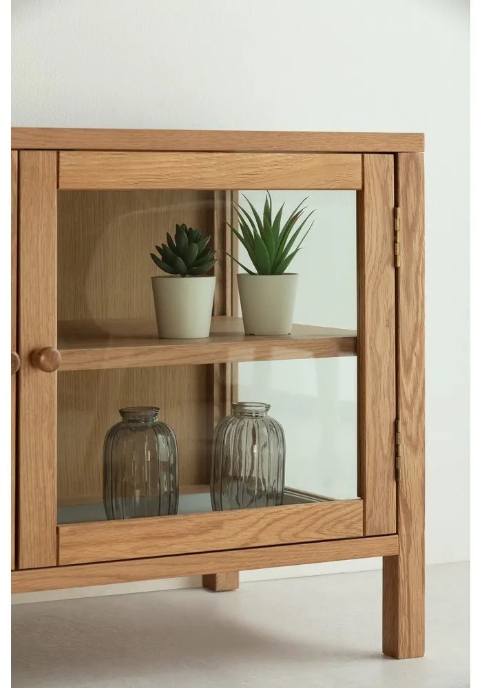 Szafka pod TV w dekorze dębu w naturalnym kolorze 160x50x40 cm Ceci – MOME