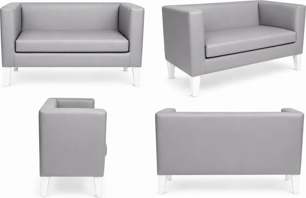Sofa Monaco : Kolor nogi - Biała, Kolor tkaniny - EKO-SKÓRA - 22D, Typ tkaniny - Eko-skóra , Wysokość nogi - 20 cm