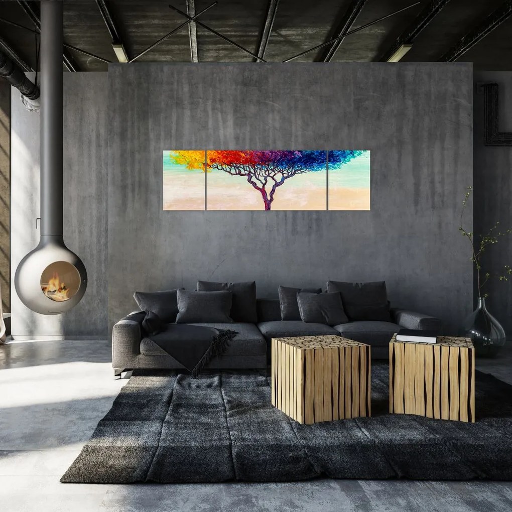 Obraz malowanego drzewa (170x50 cm)