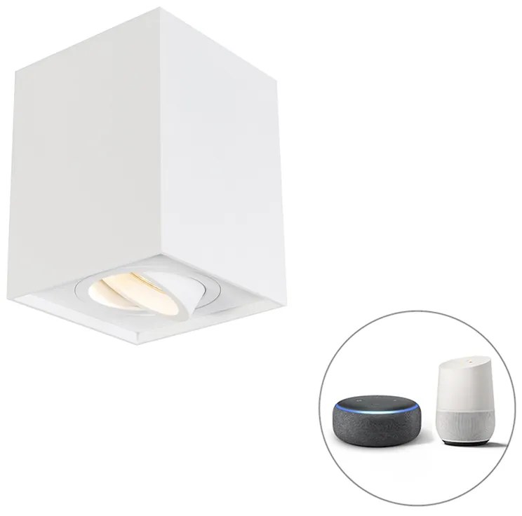 Inteligentny reflektor biały w komplecie z WiFi GU10 regulowany - Quadro 1 Up Nowoczesny Oswietlenie wewnetrzne