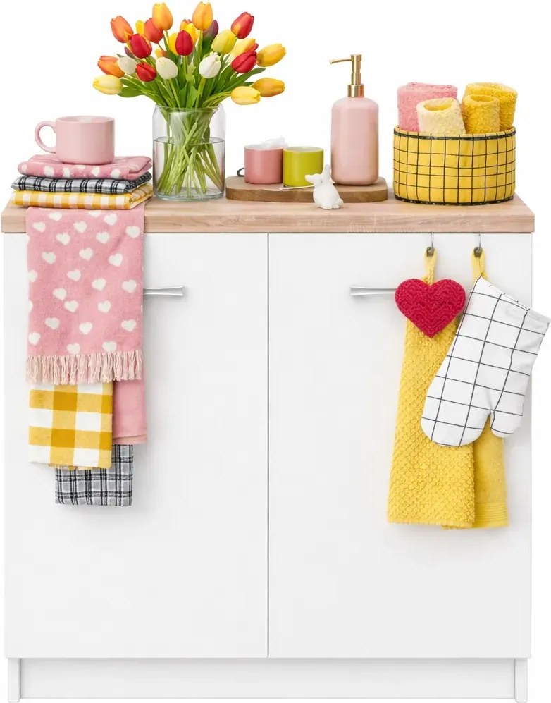 Biała komoda z półkami L2-F68