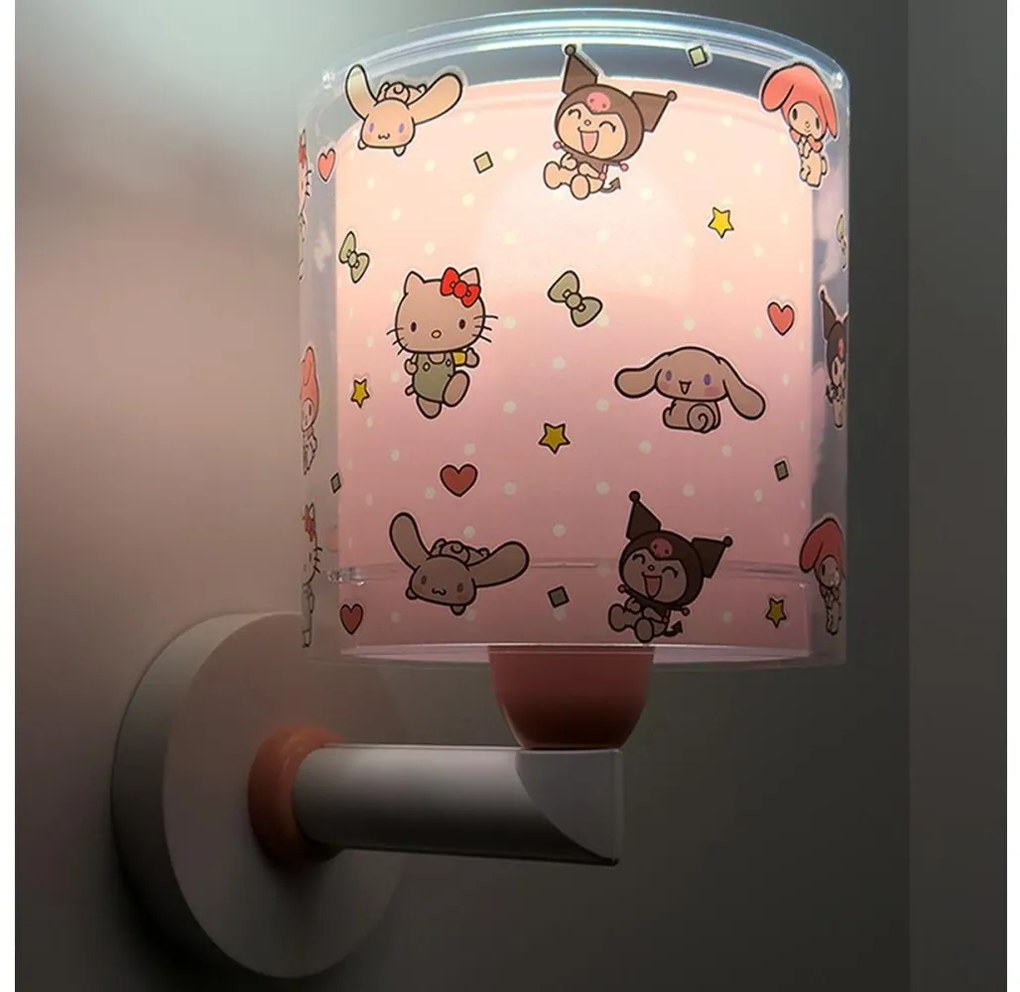 Dalber 41259 - Dziecięca lampa ścienna HELLO KITTY&FRIENDS 1xE27/15W/230V różowa