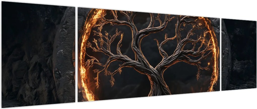 Obraz – Drzewo życia w lawie I. (170x50 cm)