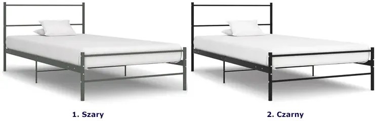 Czarne Metalowe Łóżko Pojedyncze 90X200 Cm 11 Kolorów E7-L61