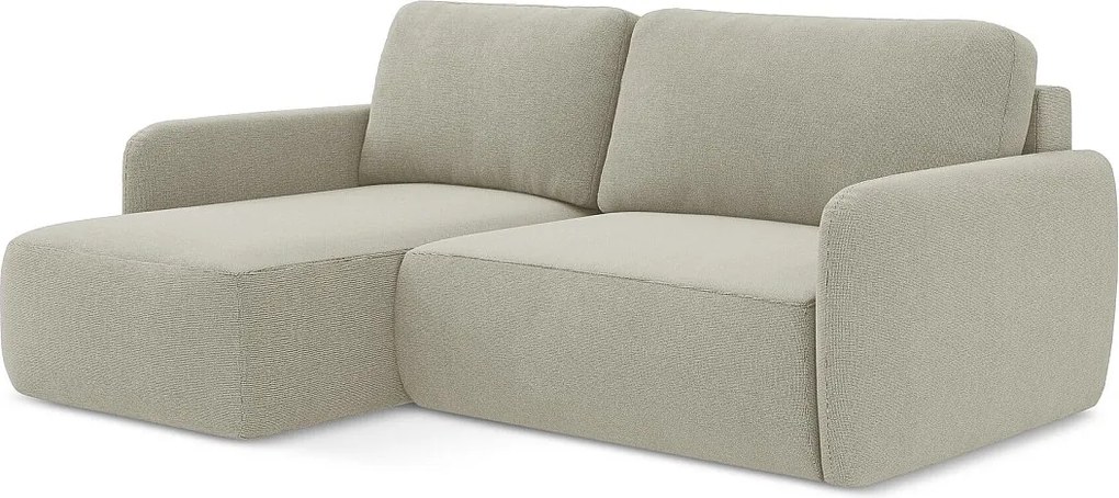 Narożnik lewostronny z funkcją spania - z tkaniny strukturalnej - jasny beż - LILO