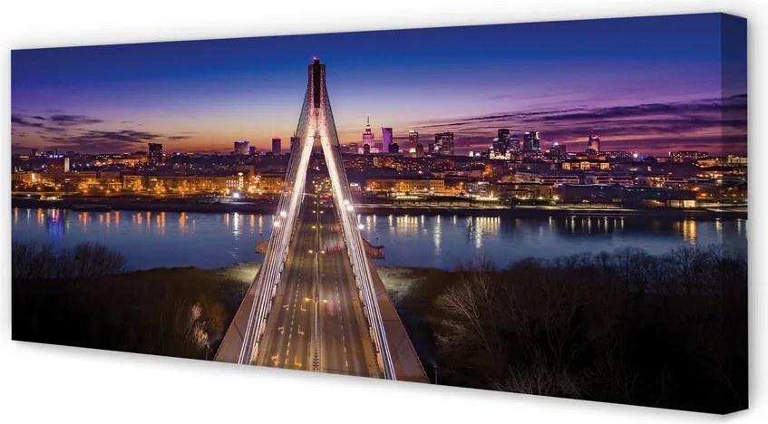 Duży obraz na płótnie Panorama Wisły z Mostem