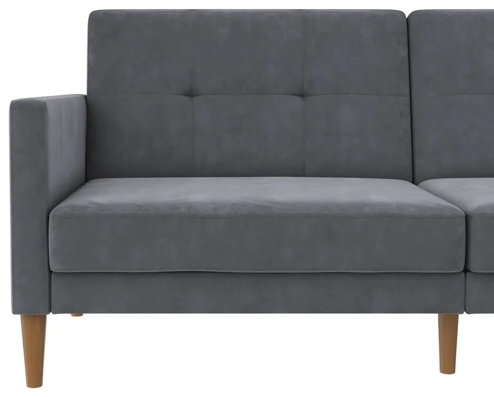 Szara aksamitna rozkładana sofa 207 cm Lilly – Støraa