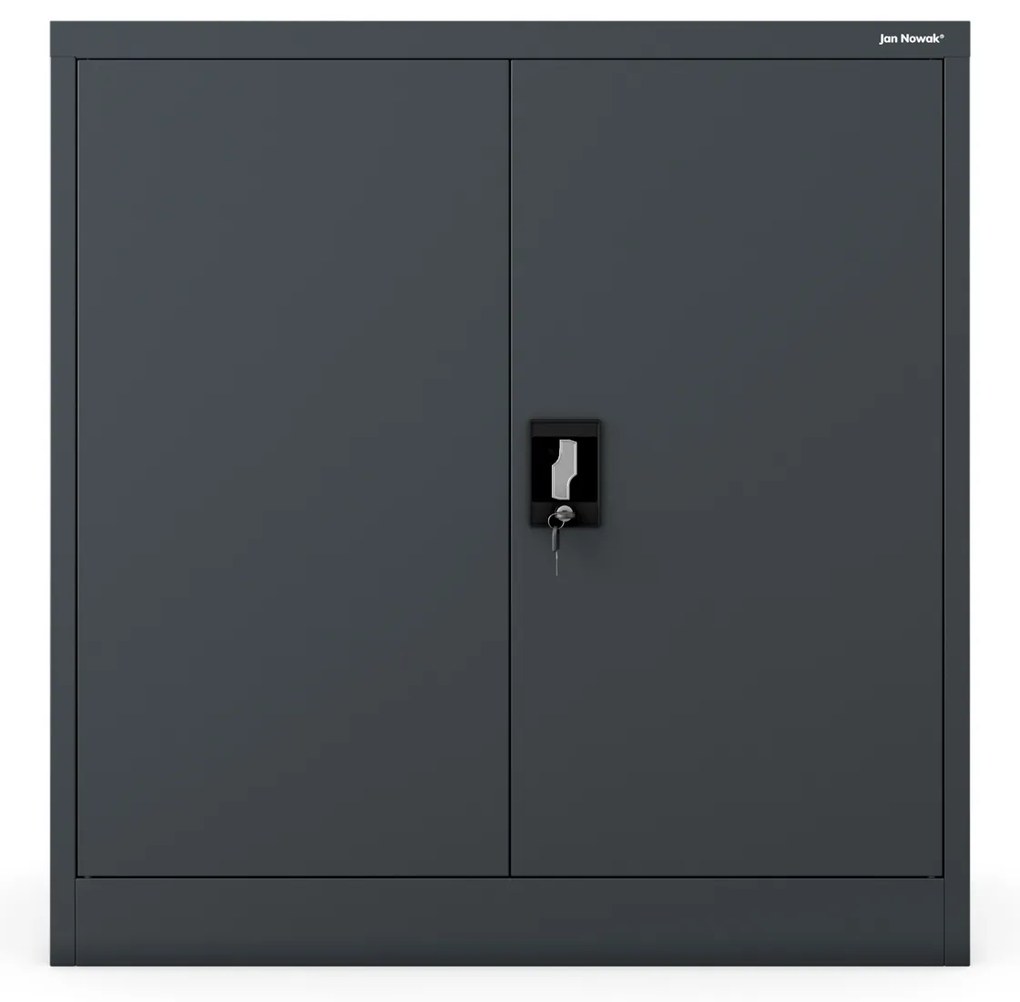 Szafka stalowa do biura BEATA, 900 x 930 x 400 mm, antracytowa