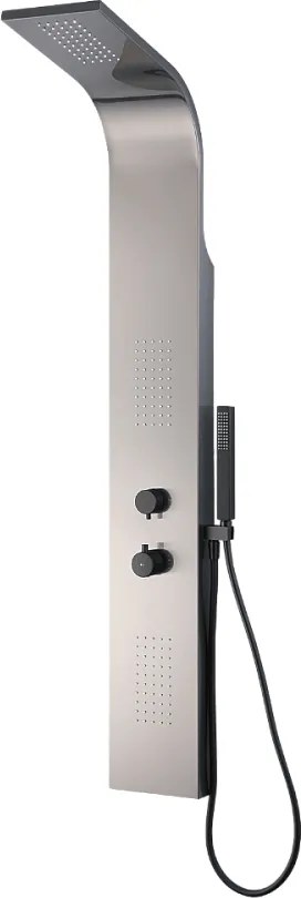 Esseflat panel prysznicowy z hydromasażem i termostatem metaliczny szary - Essebagno