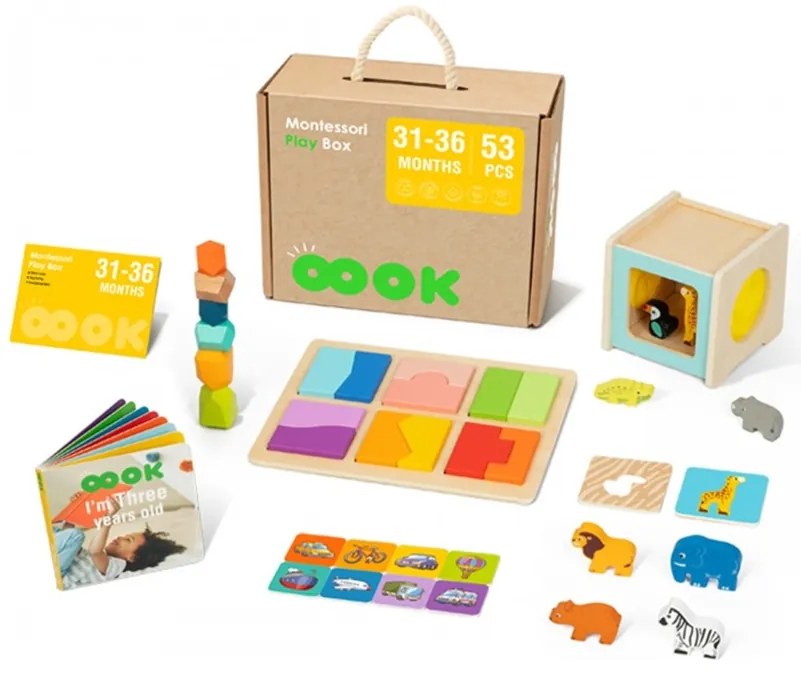 Tooky toy box pudełko xxl montessori edukacyjne 7w1 sensoryczne 31-36 mies.