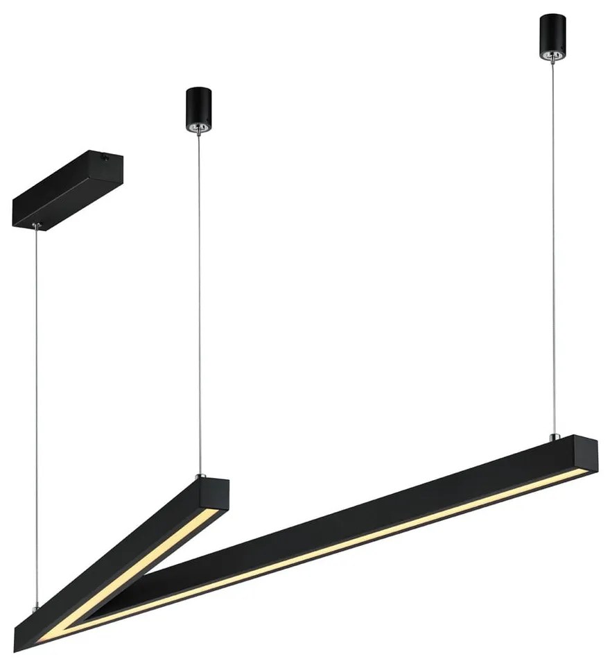 Czarna lampa wisząca LED ze sterowaniem głosowym/mobilną aplikacją i metalowym kloszem Cicanto – CINQUE