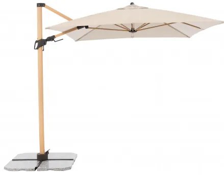 ALU WOOD 220 x 300 cm - wahadłowy parasol ogrodowy z drążkiem bocznym z ochroną ULTRA UV : Substancja Desen - 820