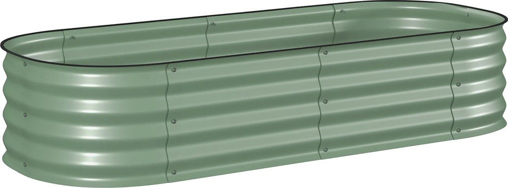 Outsunny Skrzynia do upraw, modułowa podwyższona grządka, zabezpieczone krawędzie, konstrukcja bez dna,  150 x 62 x 30 cm, Zielony | Aosom PL