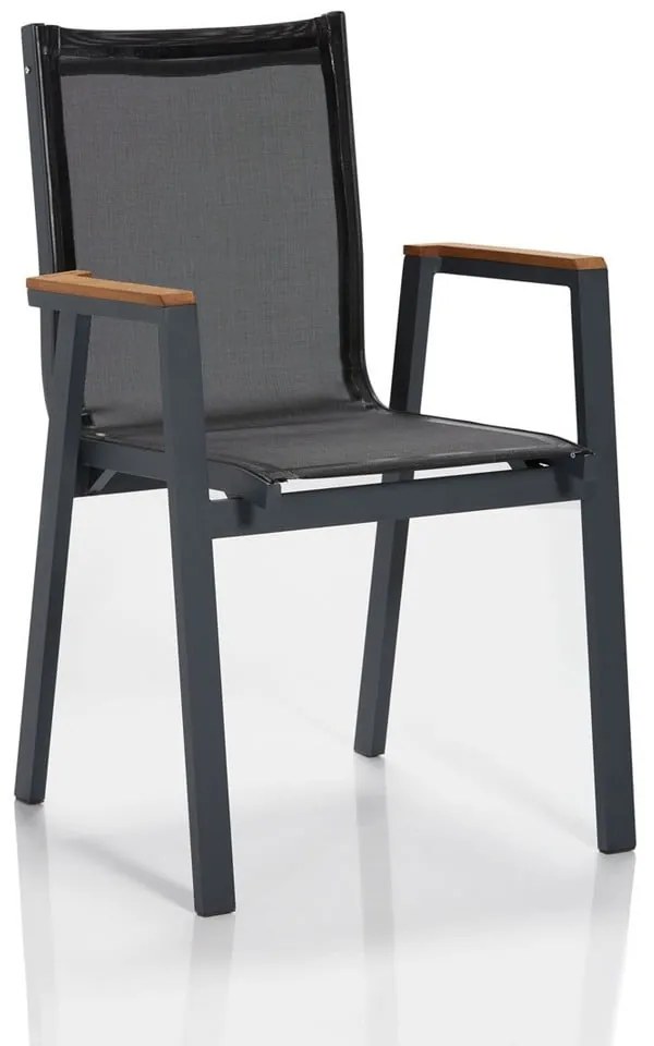 Czarne metalowe krzesła ogrodowe zestaw 6 szt. Ottowa – Floriane Garden