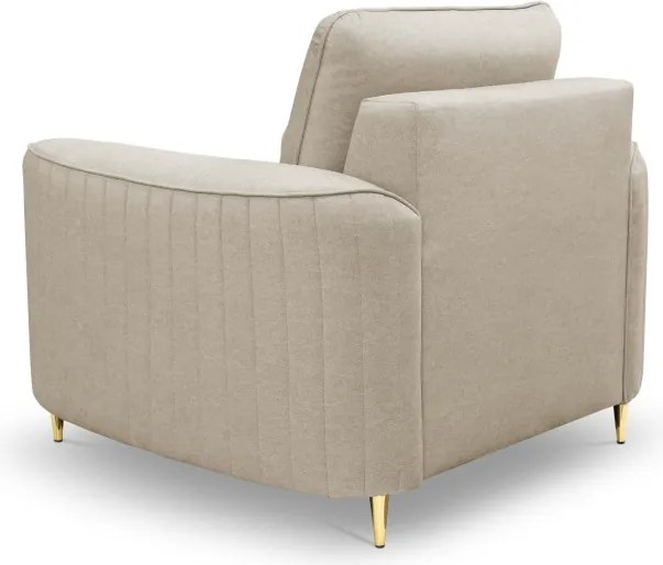 Fotel LAREN na stalowych nogach z oparciem i podłokietnikami w tkaninie CASTEL 03