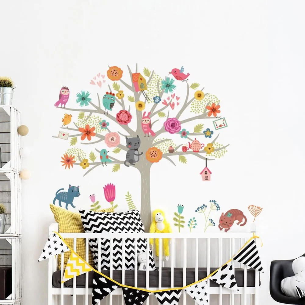 Komplet dziecięcych naklejek ściennych Ambiance Scandinavian Tree