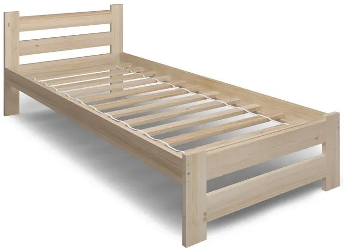 Drewniane Łóżko Jednoosobowe Z Materacem 90X200 W3-G39