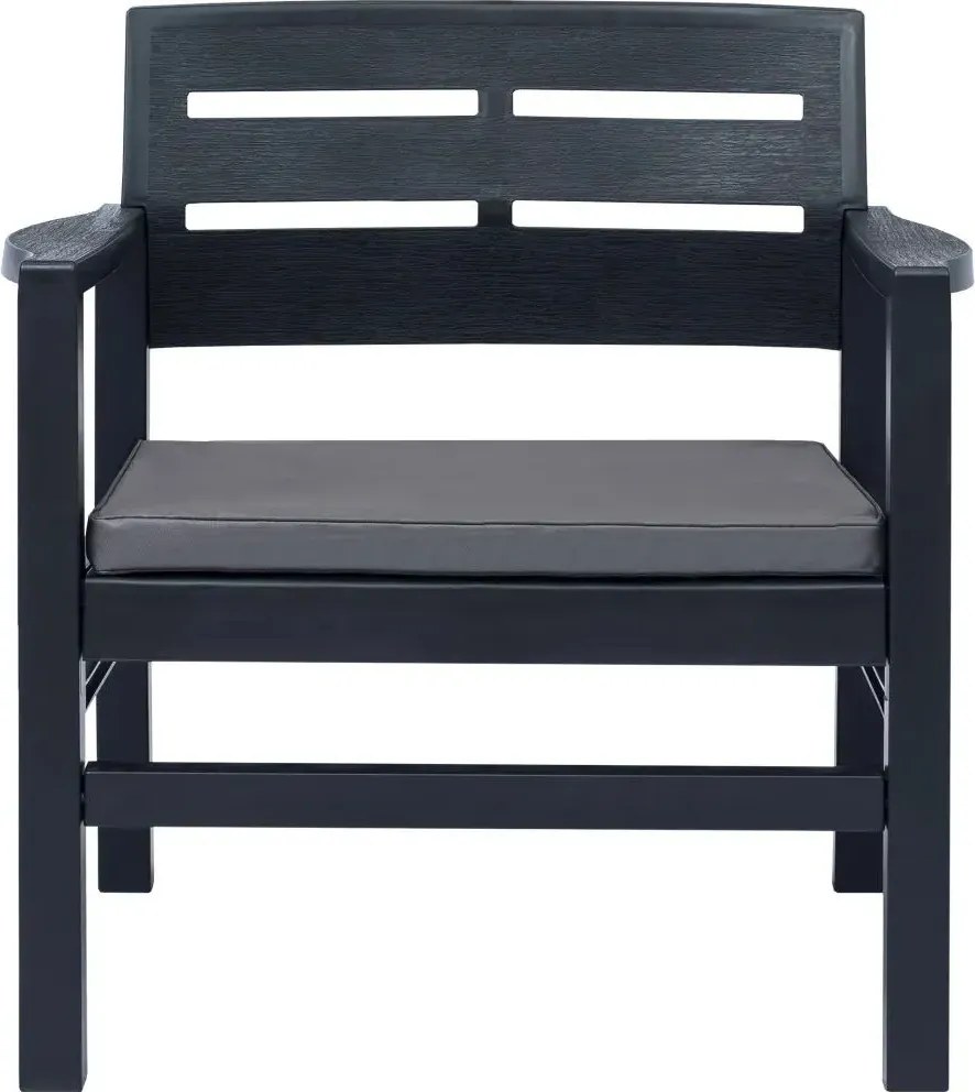 Zestaw antracytowych mebli ogrodowych - Emilly