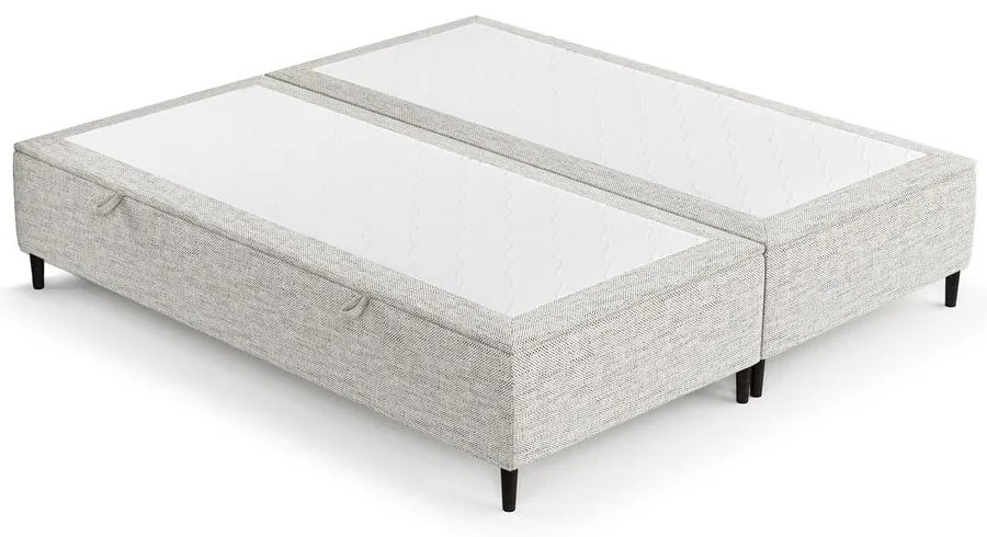 Jasnoszare tapicerowane łóżko dwuosobowe ze schowkiem 180x200 cm Tate – Maison de Rêve
