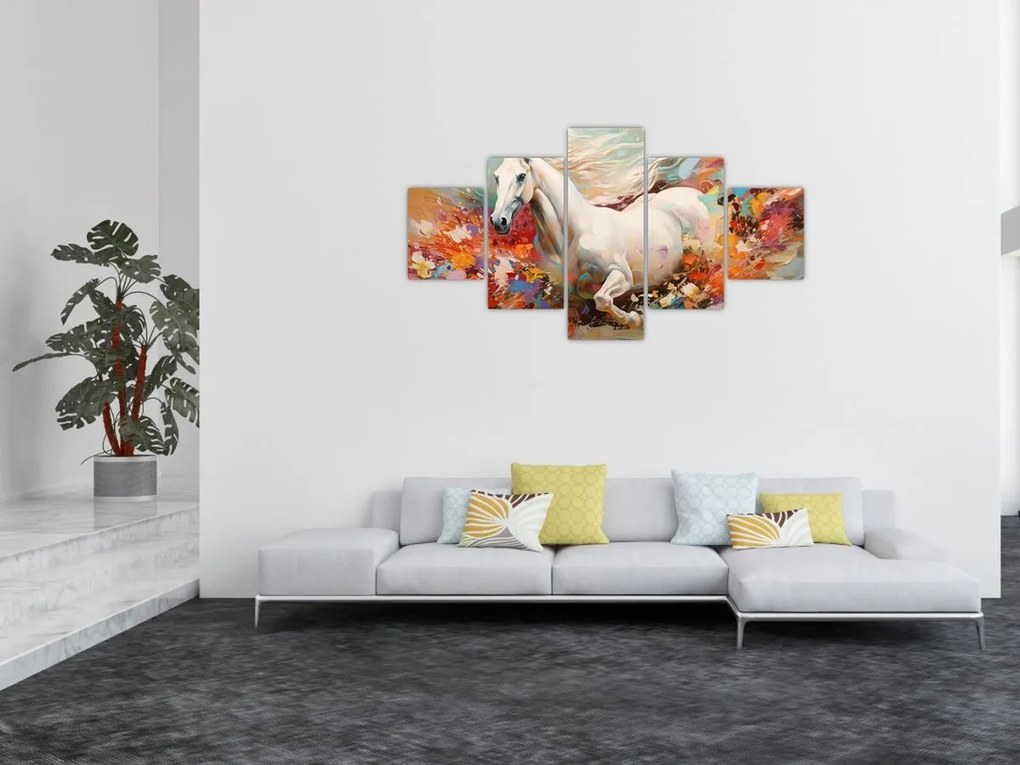 Obraz - Malowanie konia (125x70 cm)