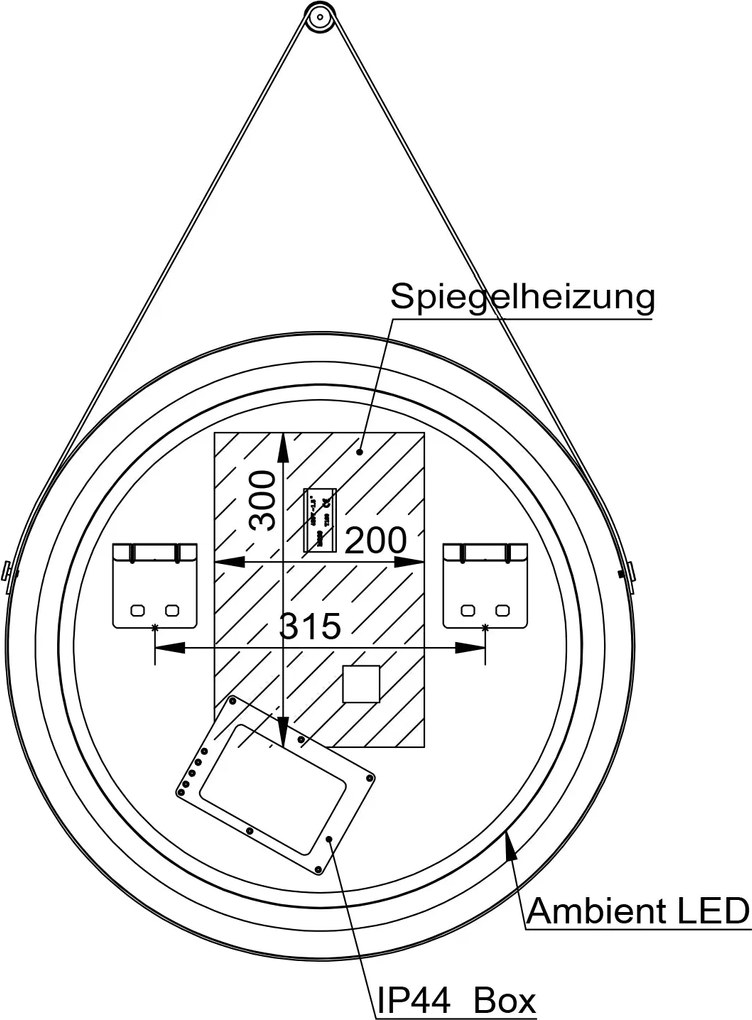 Lustro łazienkowe podświetlane LED 2805 okrągłe