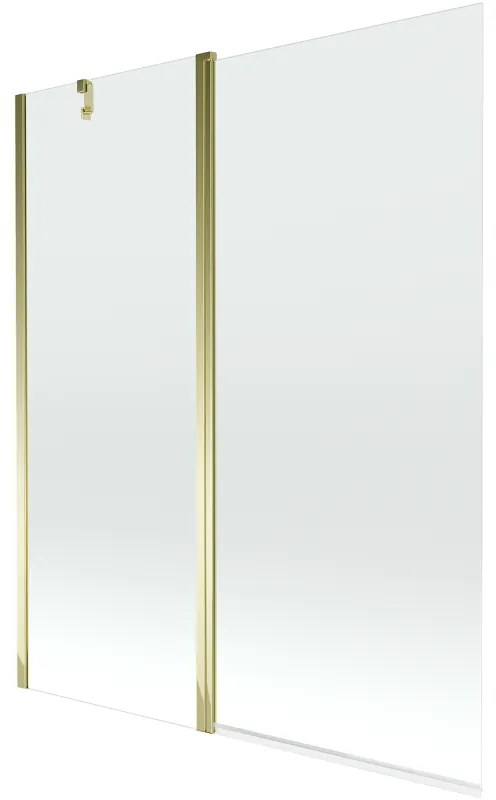 Mexen Flip parawan nawannowy 2-skrzydłowy 140 x 150 cm, transparent, złoty - 894-140-101-50-00