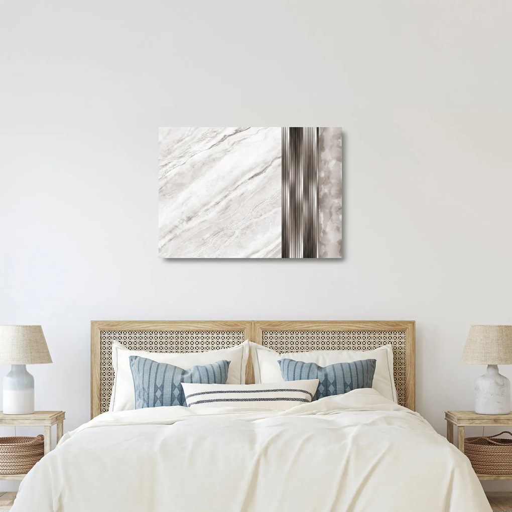 Obraz na szkle - Marmur ze srebrnymi liniami (70x50 cm)