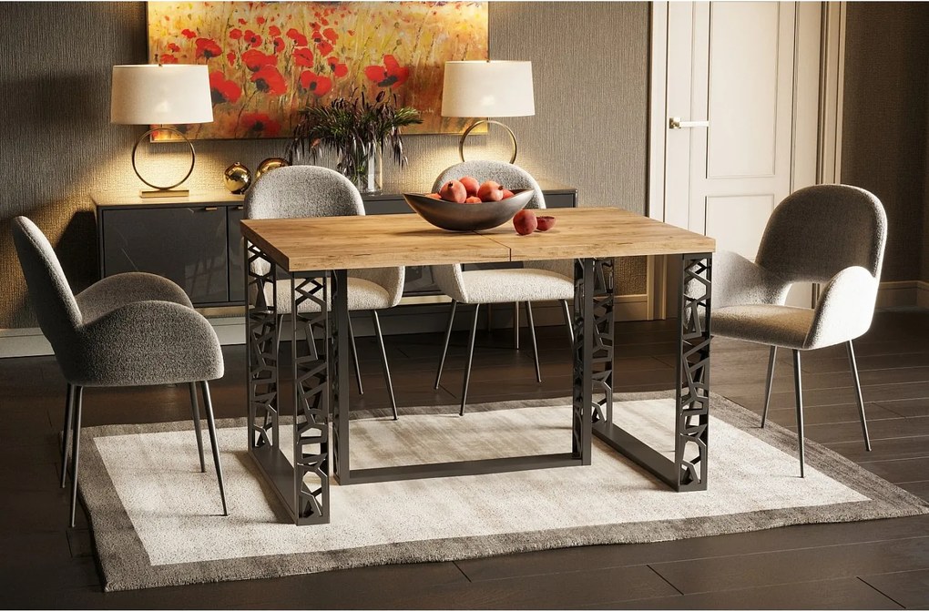 Stół rozkładany EWEREST MAX 130(250)x85 dąb złoty craft