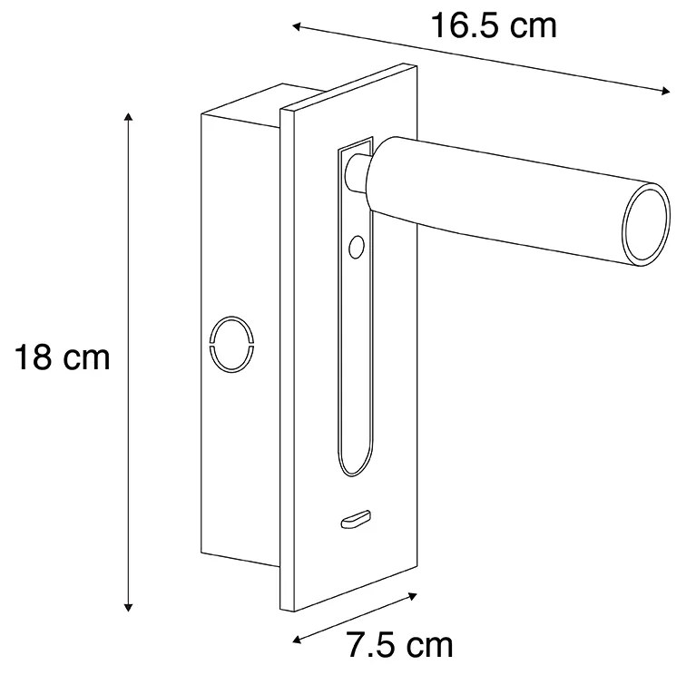 Nowoczesny Kinkiet / Lampa scienna w kolorze ciemnego brązu z diodą LED - Plaza Nowoczesny Oswietlenie wewnetrzne