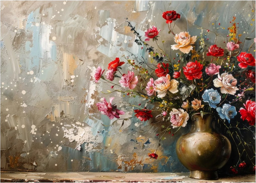 Obraz na szkle - Wazon z kwiatami (70x50 cm)
