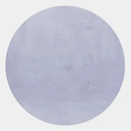 Dywan pluszowy Pouffy srebrny koło 120 cm x 120 cm