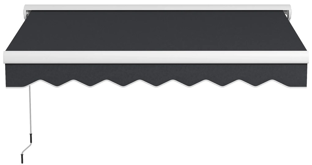 Outsunny Markiza Elektryczna Aluminiowa 250 x 200 cm – Pilot Zdalnego Sterowania, Półkaseton, Szary | Aosom PL