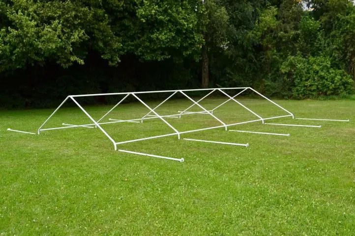 Duży namiot ogrodowy 32 m² – stalowe rurki, plandeka PE,4×8m