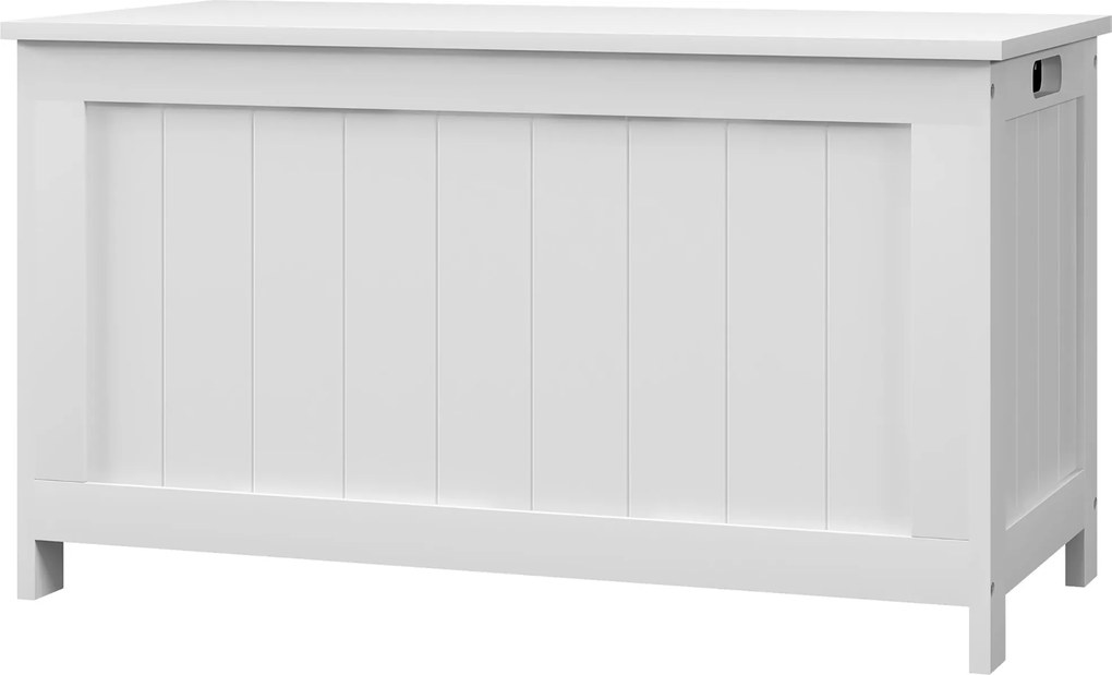 HOMCOM Pudełko do przechowywania zabawki, skrzynia MDF, 2 uchwyty, 81 x 40 x 46 cm, Biały