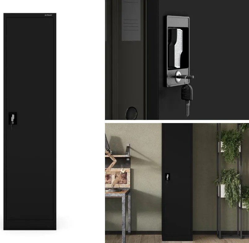 Metalowa szafa aktowa Alex 45x40x185 cm, czarna