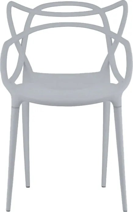 Zestaw 4 jasnoszarych plastikowych krzeseł KATO