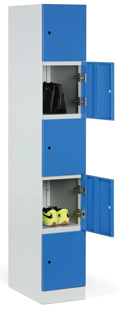 Szafka skrytkowa, 5 schowków, 1850 x 300 x 500 mm, demontaż, zamek RFID, drzwi beżowe
