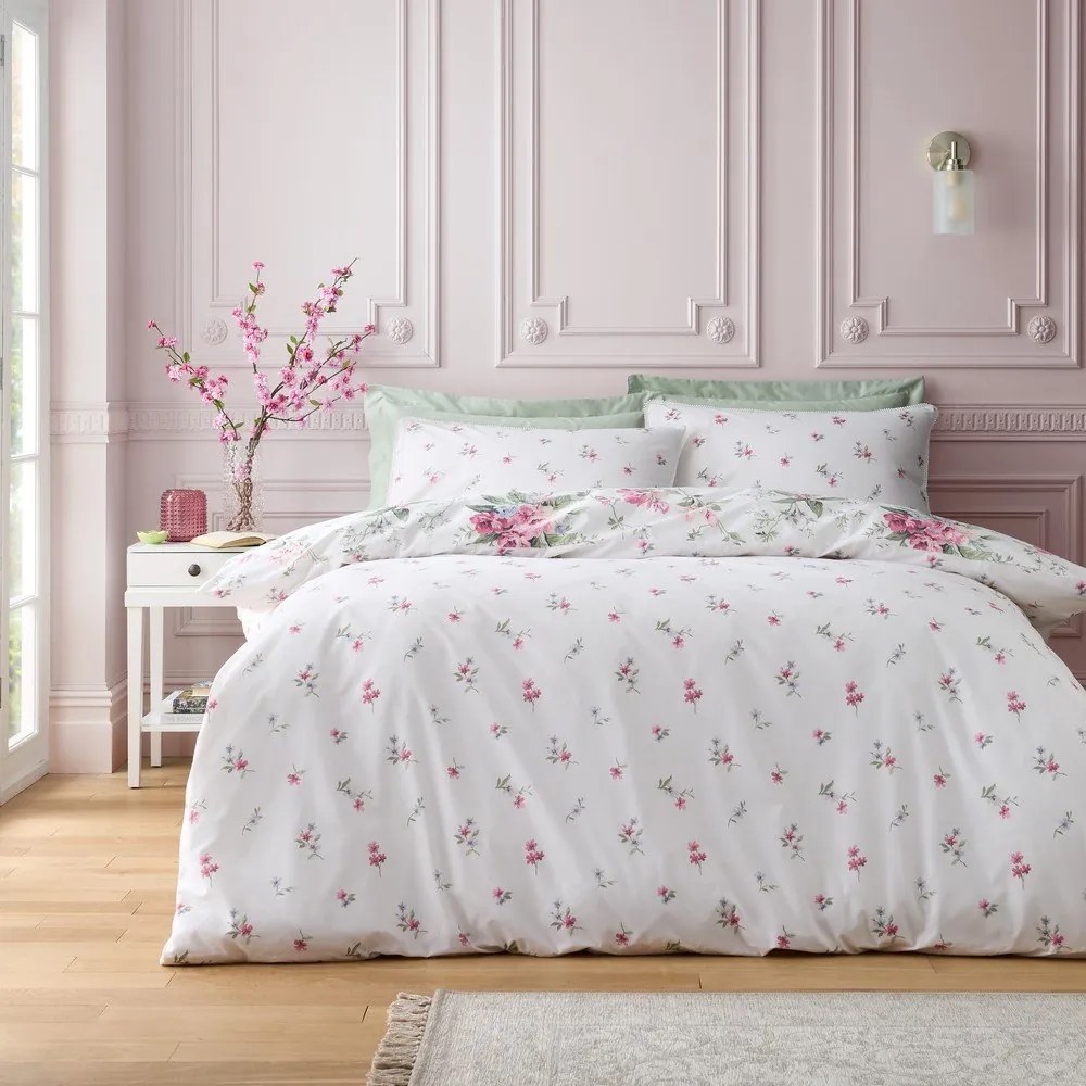 Kremowa pościel dwuosobowa 230x220 cm Bridgerton Penelope Floral – Catherine Lansfield