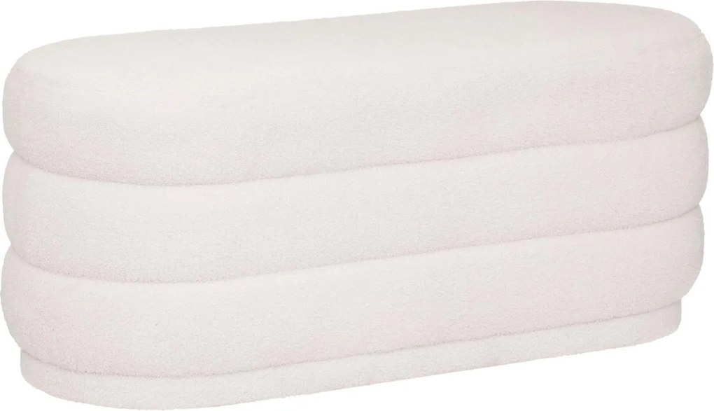 Pufa do salonu Sinan, materiał z efektem boucle, 100 x 40 cm