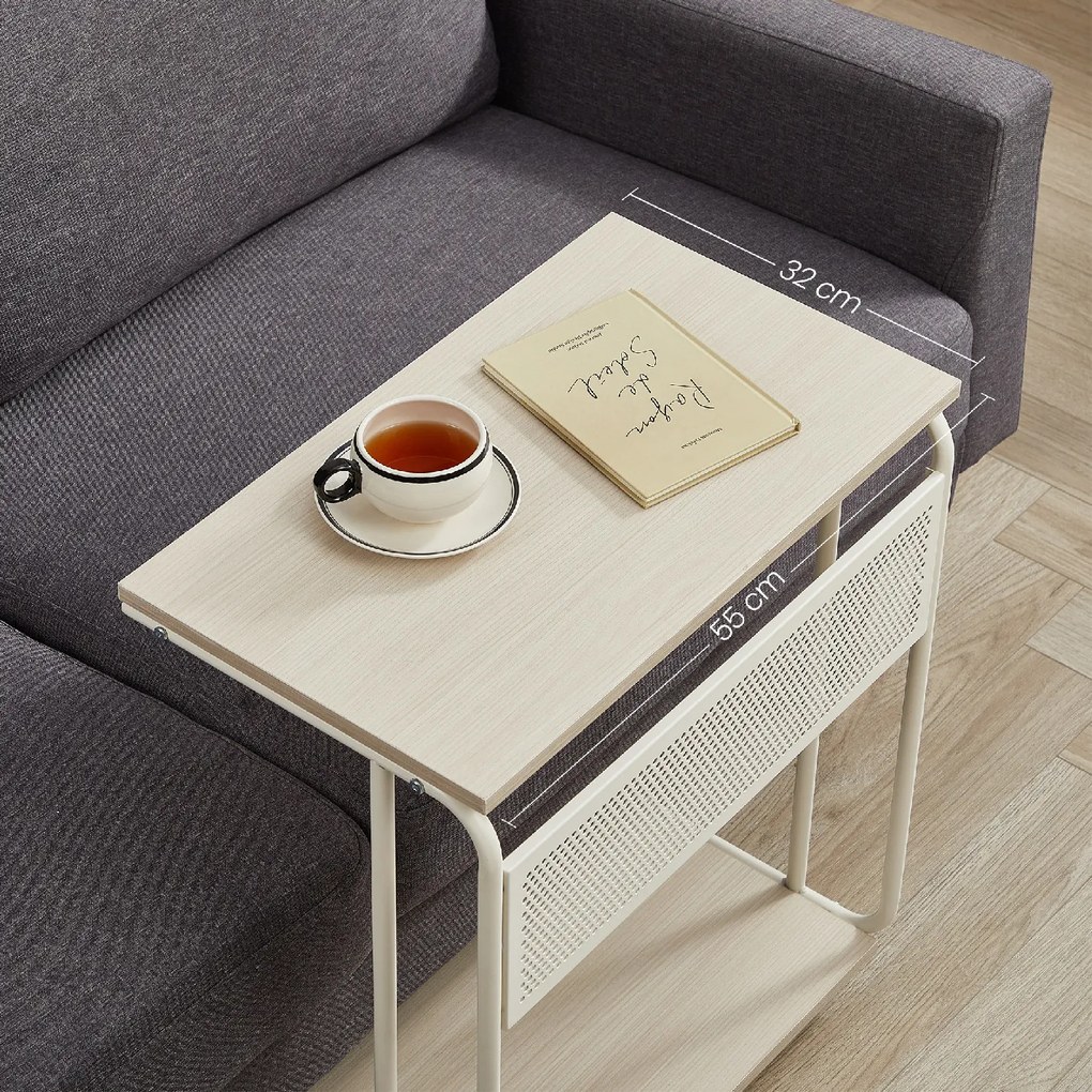 Stolik pomocniczy na kółkach MIREZO 55x33cm, beżowy