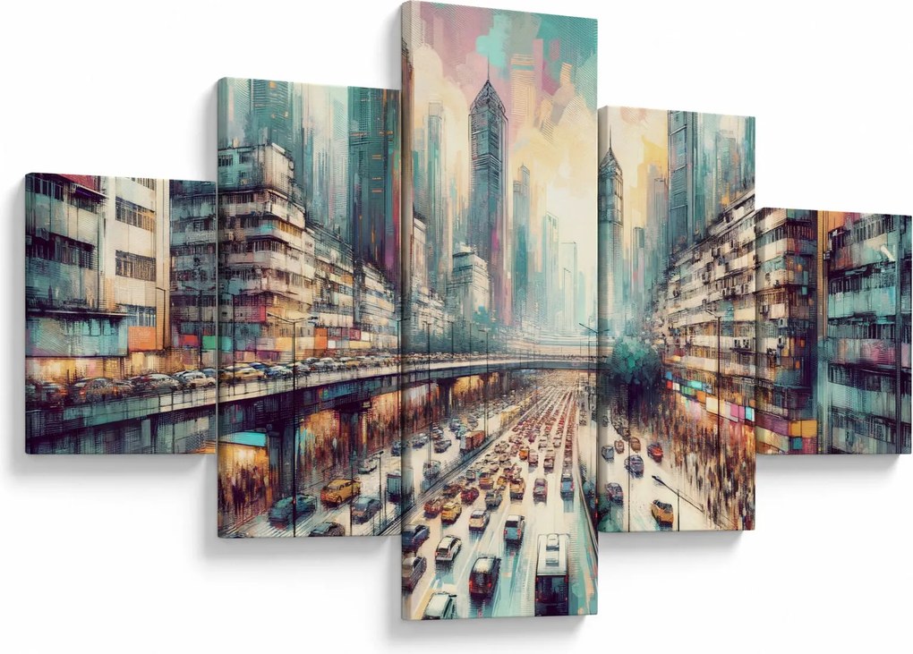 Obraz - Życie w wielkim mieście (125x70 cm)