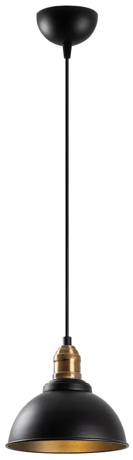 Czarna lampa wisząca z metalowym kloszem ø 21 cm Varzan – Opviq lights