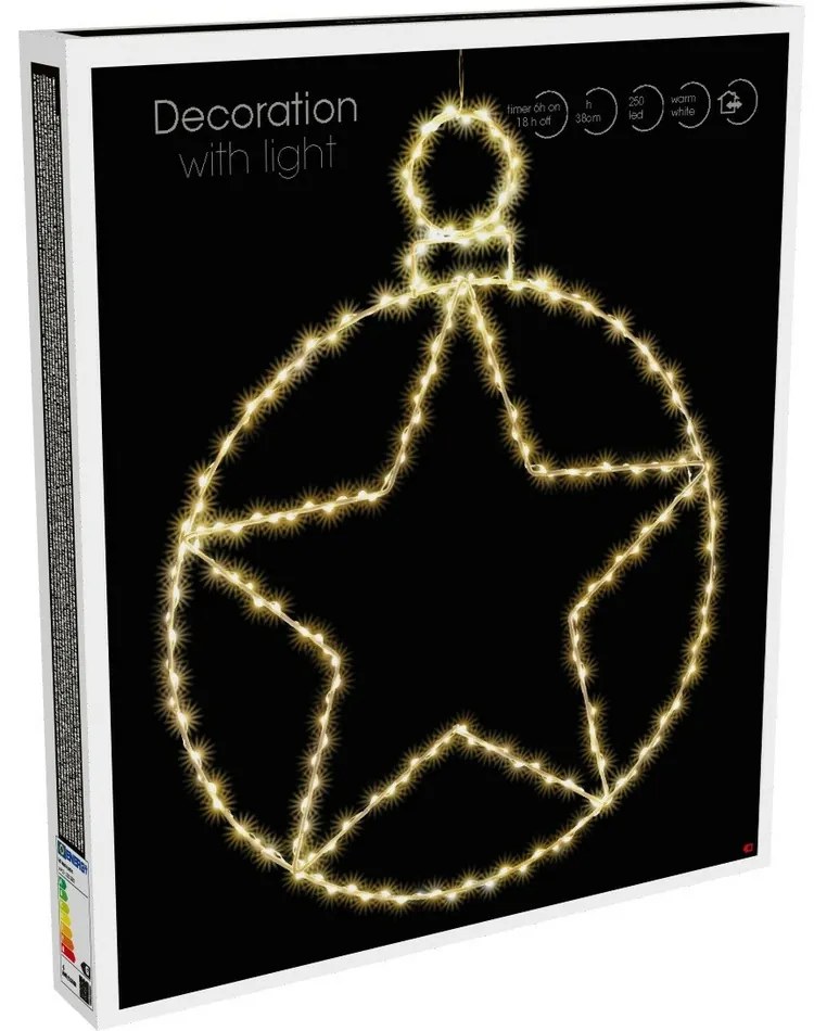 Świąteczna wisząca dekoracja LED Kerstball Star236 LED, 48 cm