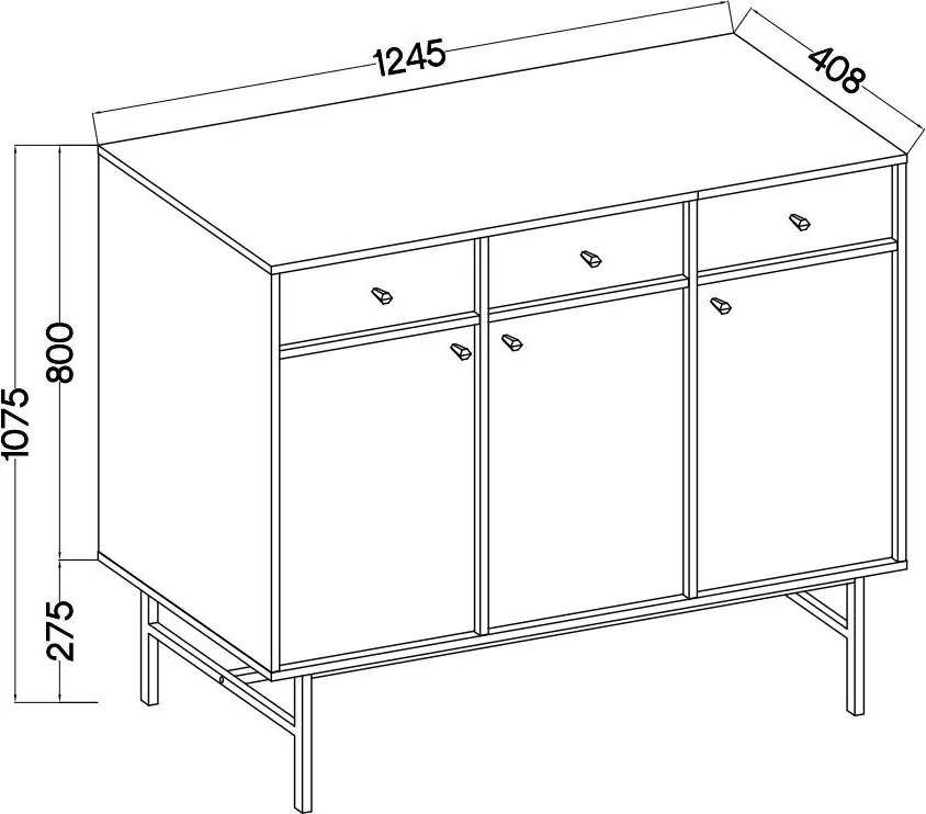 Komoda TORINO 125 cm do Salonu Sypialni Odcienie zieleni