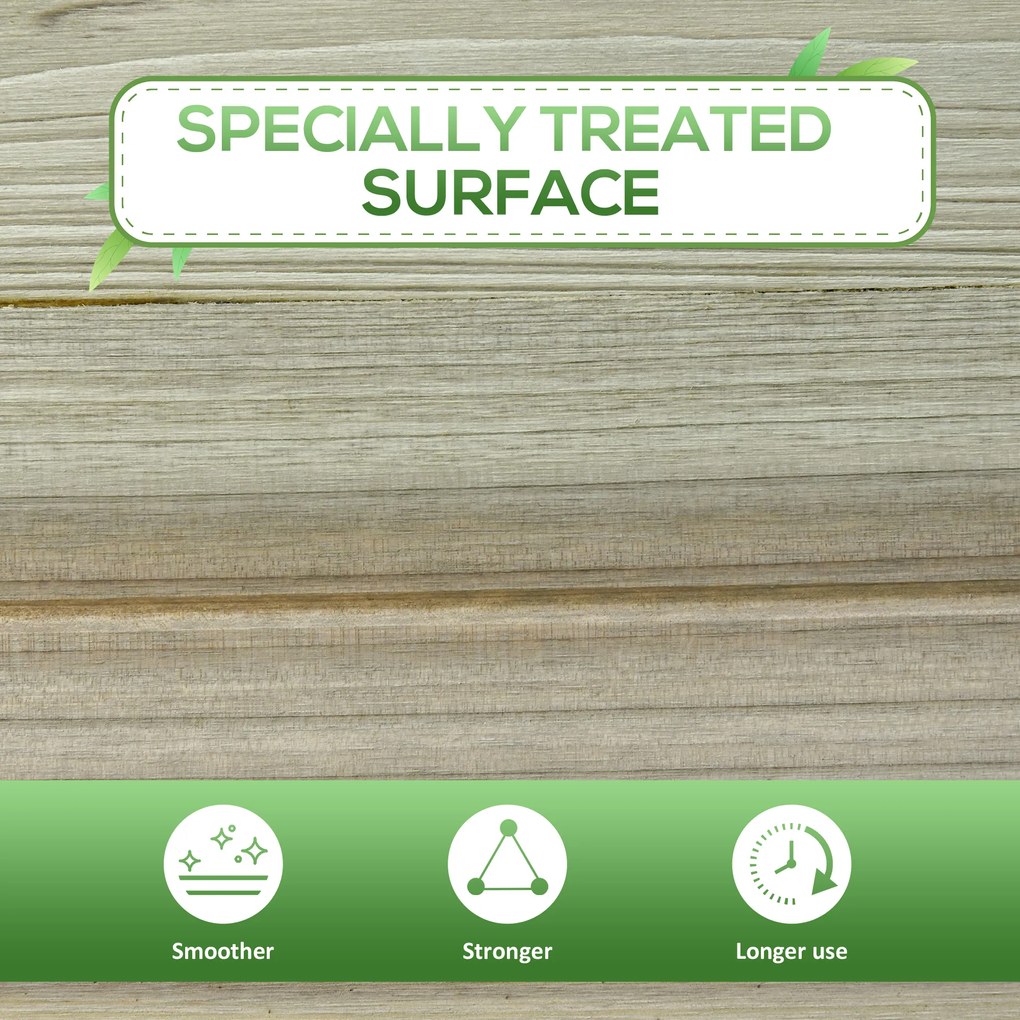 Outsunny Podwyższona Skrzynia na Kwiaty z Dolną Półką, Stabilna Konstrukcja, Otwory Odpływowe, 91Dł x 51Szer x 76Wys cm, Zielona