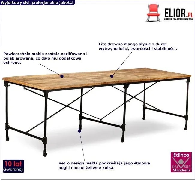 Jasnobrązowy stół z drewna mango - Arbor 3X