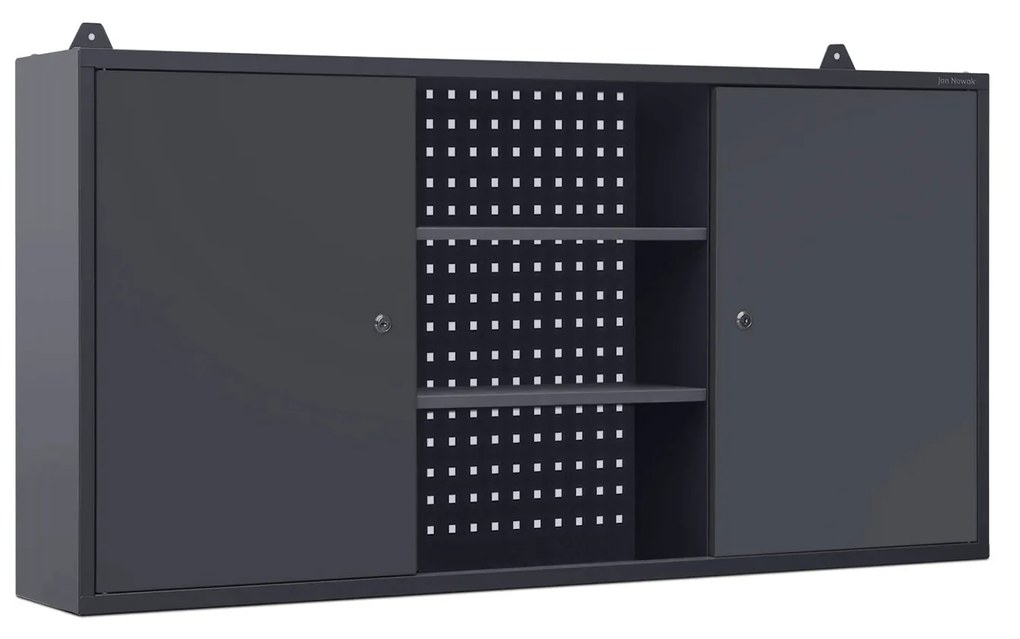 Wisząca szafka narzędziowa BEN, 1200 x 600 x 200 mm, antracytowa