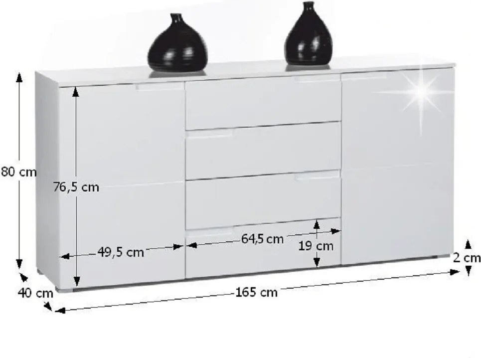 Szafka SPICE, błyszcząca biel