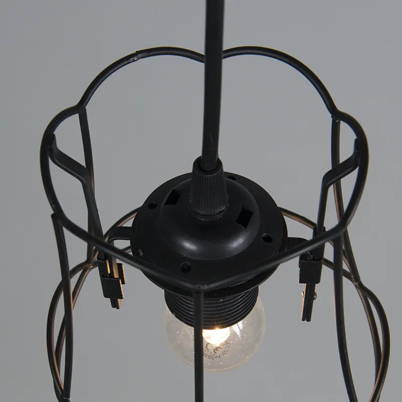 Retro lampa wisząca czarna 15 cm - Granny Frame